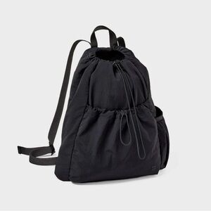 All In Motion 20L Cinch Backpack Adjustable Straps Water Repellent - Black